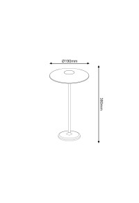 LED SMD TABLE BATTERY LUMINAIRE 2W 260LM 83° 3.000K WHITE CRI80 IP54 