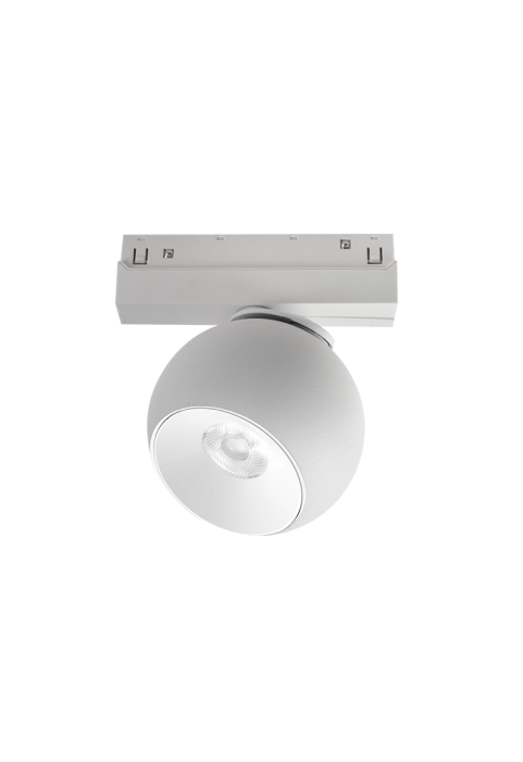 LED ПРОЖЕКТОР ЗА МАГНИТНА ШИНА ACA LIGHTING / MATTE WHITE MAGNETIC SPOT 48V DC 12W 3000K 1000LM 36° OSRAM RA90 Φ100*134MM