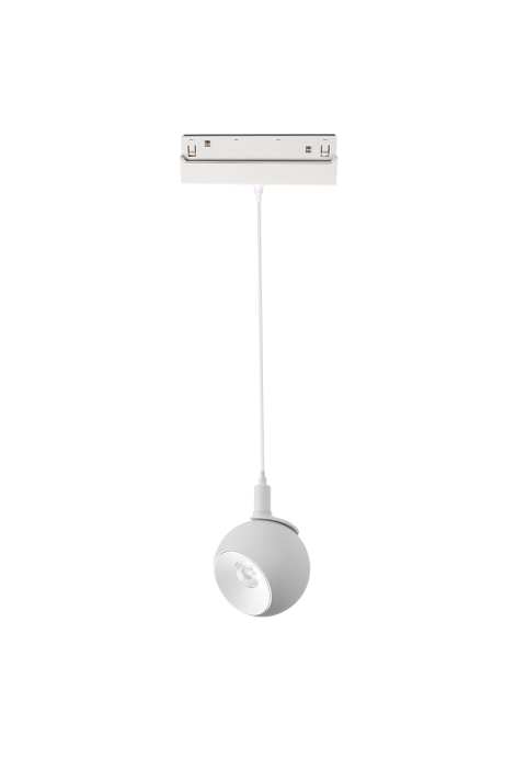 LED ПЕНДЕЛ ЗА МАГНИТНА ШИНА ACA LIGHTING / MATTE WHITE MAGNETIC PENDANT LUMINAIRE 48V DC 12W 3000K 1000LM 36° OSRAM RA90 Φ100*134MM
