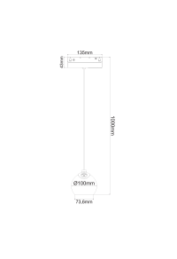 LED ПЕНДЕЛ ЗА МАГНИТНА ШИНА ACA LIGHTING / MATTE BLACK MAGNETIC PENDANT LUMINAIRE 48V DC 12W 3000K 1000LM 36° OSRAM RA90 Φ100*134MM