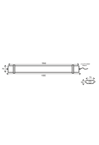 LED LUMINAIRE 70W 1562mm 6500K 7000Lm IP66 230VAC PF>0.9 Ra80