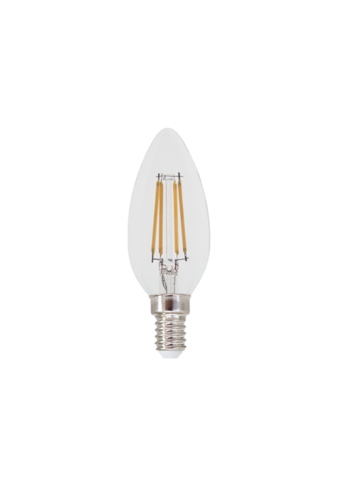 LED FILAMENT E14 C35 4W 6500K 230V AC 500LM RA80 30000H 360°
