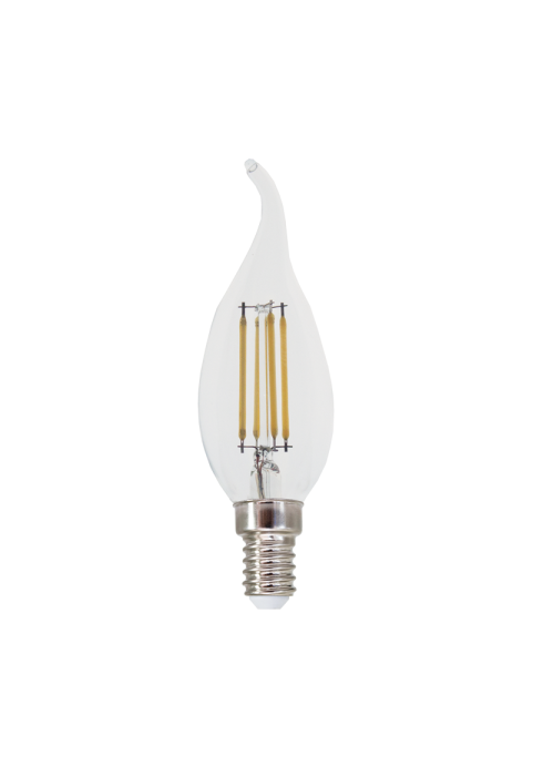 LED FILAMENT E14 C35 4W TIP 4000K 230V AC 490LM RA80 30000H 360°