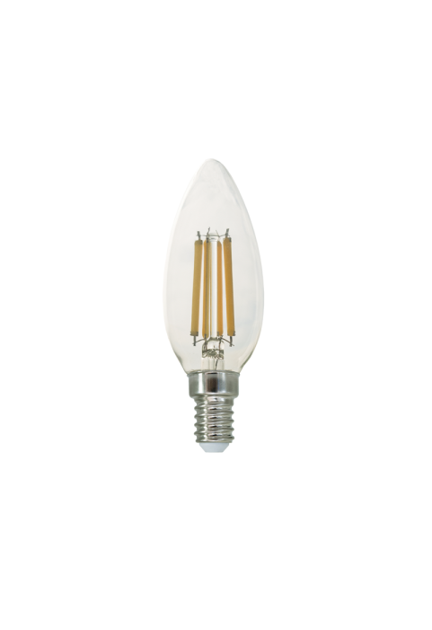LED FILAMENT E14 C35 6W 2700K 230V AC 760LM RA80 30000H 360°