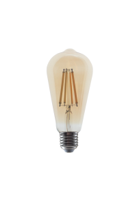 LED FILAMENT E27 ST64 10W AMBER 2700K 230V AC 1160LM RA80 30000H 360°