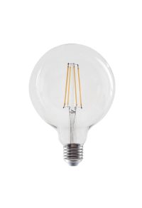 LED FILAMENT E27 G125 8W 2700K 230V AC 980LM RA80 30000H 360°