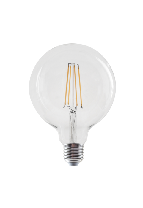 LED FILAMENT E27 G125 8W 2700K 230V AC 980LM RA80 30000H 360°