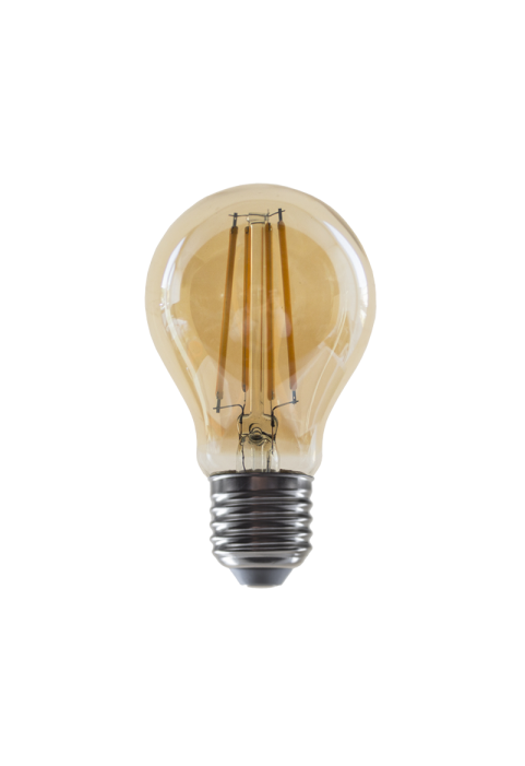 LED FILAMENT E27 DIM A60 8W AMBER 2700K 230V AC 900LM RA80 30000H 360°