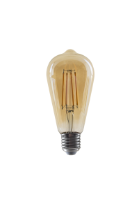 LED FILAMENT E27 DIM ST64 8W AMBER 2700K 230V AC 900LM RA80 30000H 360°