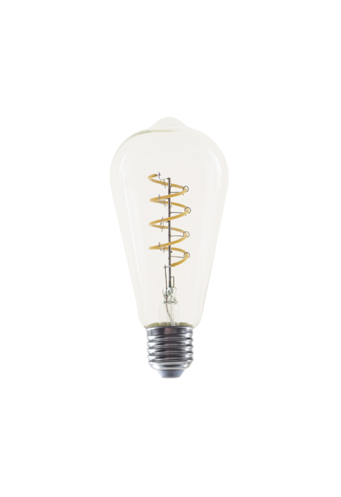 LED FILAMENT E27 DIM ST64 4W SPIRAL 1800K 230V AC 300LM RA80 30000H 360°