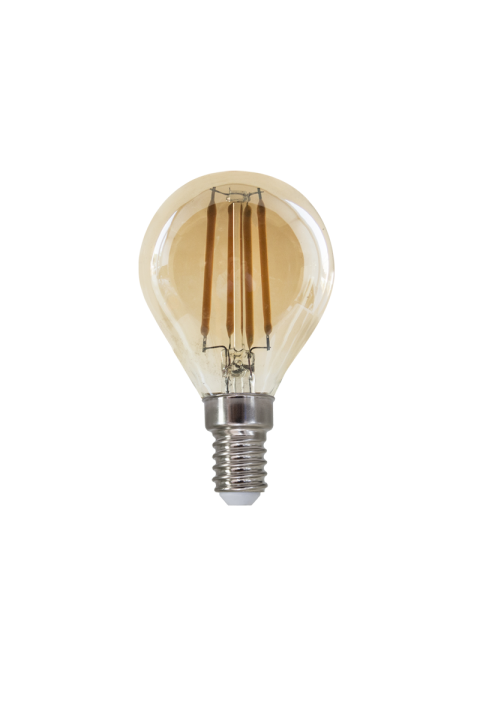 LED FILAMENT E14 STEP-DIM G45 4W AMBER 2700K 230V AC 500LM RA80 30000H 360°