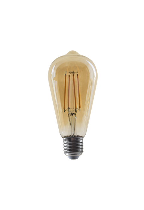 LED FILAMENT E27 STEP-DIM ST64 8W AMBER 2700K 230V AC 920LM RA80 30000H 360°
