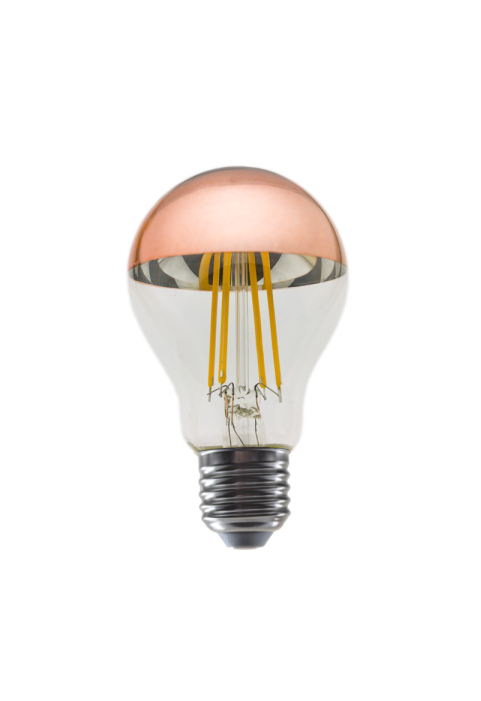 LED FILAMENT E27 DIM A60 ROSE GOLD 8W 2700K 230V AC 900LM RA80 30000H 180°
