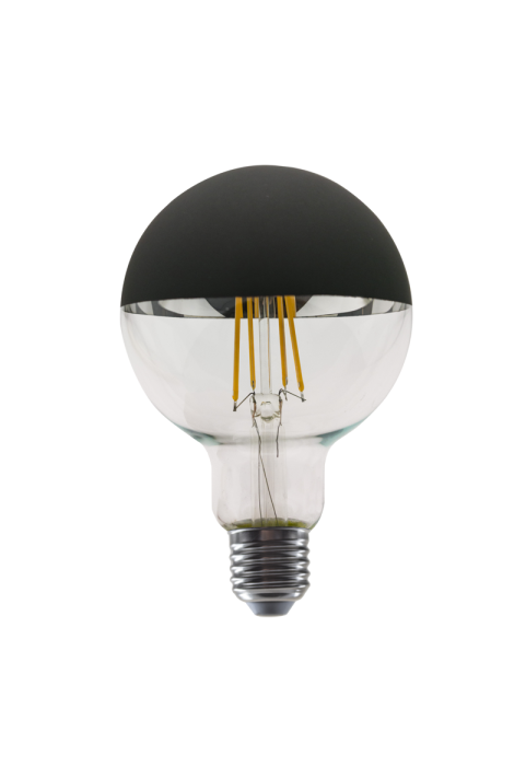 LED FILAMENT E27 DIM G95 8W  BLACK 2700K 230V AC 900LM RA80  30000H 180°