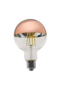 LED FILAMENT E27 DIM G95 8W ROSE GOLD 2700K 230V AC 900LM RA80 30000H 180°
