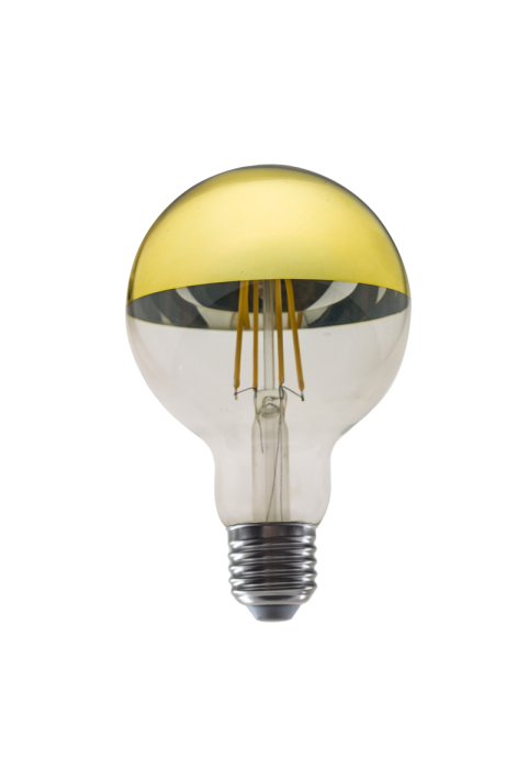 LED FILAMENT E27 DIM G95 8W GOLD 2700K 230V AC 900LM RA80  30000H 180°