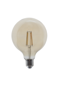 LED FILAMENT E27 DIM G125 10W AMBER 2700K 230V AC 1160LM RA80 30000H 360°