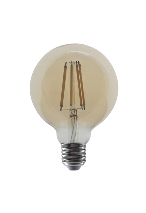 LED FILAMENT E27 STEP-DIM G95 10W AMBER 2700K 230V AC 1260LM RA80 30000H 360°