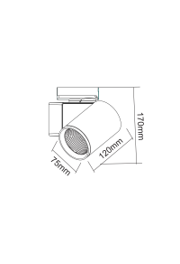 GREY LED TRACK LUMINAIRE 20W 3000K 1-PHASE 34° 2000LM 230V AC Ra80