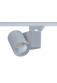 GREY LED TRACK LUMINAIRE 20W 4000K 1-PHASE 34° 2100LM 230V AC Ra80