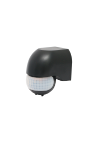 MOTION DETECTOR INFRARED WALL MOUNTED 230V IP44 180° ~12m MAX BLACK