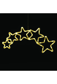 ПЛАСТМАСА 5 ЗВЕЗДИ 47 LED КРУШКИ WW BAHT. (3XAA)/USB, IP20, 54*0.5*25