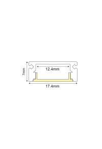 MINI CEILING/WALL ALUMINUM PROFILE WITH OPAL COVER 2m/pc