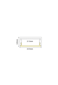 NORM ALUMINUM PROFILE WITH OPAL COVER 2m/pc