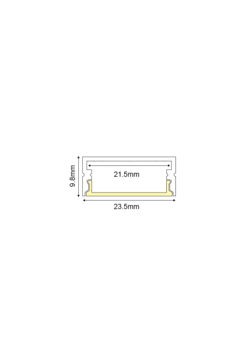 NORM ALUMINUM PROFILE WITH OPAL COVER 2m/pc
