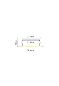 NORM ALUMINUM PROFILE WITH OPAL COVER 2m/pc