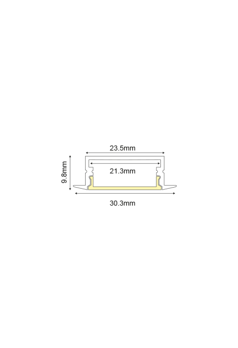 NORM ALUMINUM PROFILE WITH OPAL COVER 2m/pc