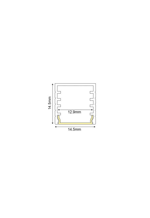 DEP ALUMINUM PROFILE WITH OPAL COVER 2m/pc