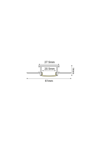 LOND ALUMINUM PROFILE P125 WITH OPAL PC DIFFUSER 2m/pc