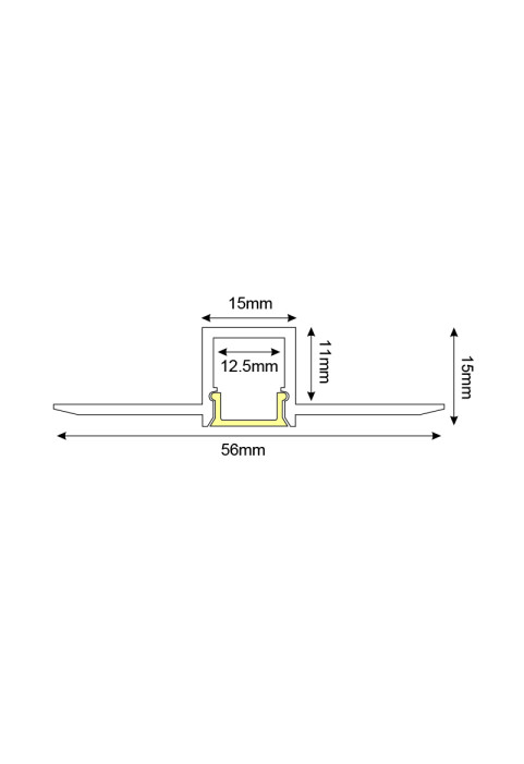 LING TRIMLESS ALUMINUM PROFILE WITH OPAL PC DIFFUSER 2m/pc