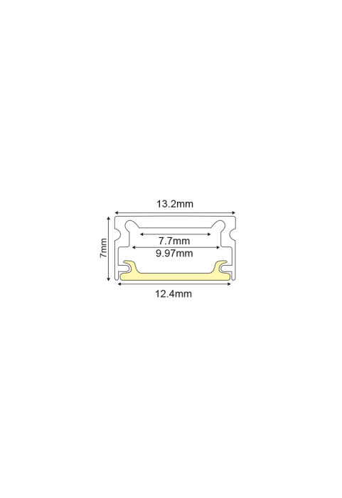MICRO ALUMINUM PROFILE WITH OPAL COVER 2m/pc