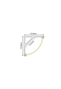 CORN ALUMINUM PROFILE WITH OPAL COVER 2m/pc