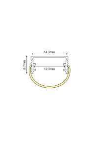CRUZ ALUMINUM PROFILE WITH OPAL COVER 2m/pc
