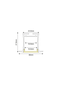 GENO ALUMINUM PROFILE P171 WITH OPAL PC DIFFUSER 2m/pc