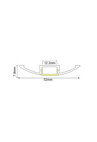 2WING ALUMINUM PROFILE WITH OPAL PC DIFFUSER 2m/pc