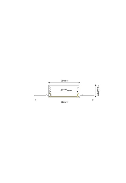 TEXA ALUMINUM PROFILE WITH OPAL PC DIFFUSER 2m/pc