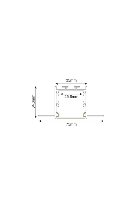 WINT ALUMINUM PROFILE P235 WITH OPAL PC DIFFUSER 2m/pc