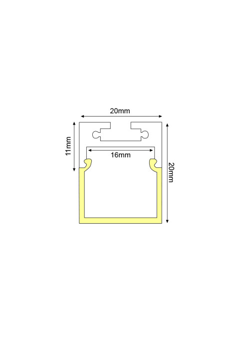 PEND ALUMINUM PROFILE WITH OPAL PC DIFFUSER 2m/pc