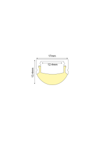WALL MOUNTED ALUMINUM PROFILE FOCUS P2LAU 60° WITH SEMI-CLEAR PC DIFFUSER 2m/pc