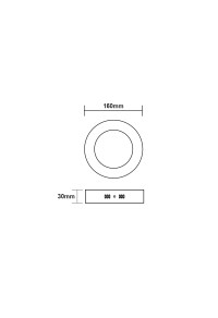 LED SLIM PANEL WHITE ROUND CEIL. 12W 6500K 1140Lm Φ160 230V Ra80 New