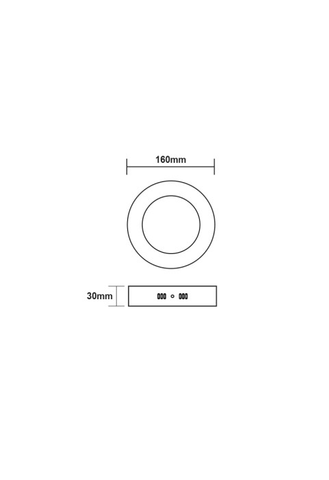 LED SLIM PANEL WHITE ROUND CEIL. 12W 6500K 1140Lm Φ160 230V Ra80 New