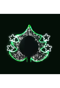 КОЛЕДНО ДЪРВО ПОЛЮС ГЛАВАТА 378 LED УЛИЦА ПОЛЮС МОТИВ 4m 2-ТЕЛЕНО ВЪЖЕ СВЕТЛИНА 3,2 м НИЗ СВЕТЛИНИ WW &GREEN STEADY IP65 85x93cm 1.5m LEAD КАБЕЛ