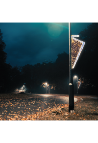 АРФА 360 LED УЛИЦА ПОЛЮС МОТИВ 9,6 м 2-ТЕЛЕНО ВЪЖЕ СВЕТЛИНА 6,4 м НИЗ СВЕТЛИНИ WW &CW СТАБИЛНО IP65 150x60cm 1.5m LEAD КАБЕЛ