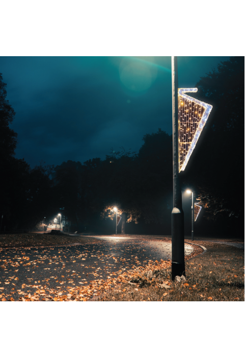 АРФА 360 LED УЛИЦА ПОЛЮС МОТИВ 9,6 м 2-ТЕЛЕНО ВЪЖЕ СВЕТЛИНА 6,4 м НИЗ СВЕТЛИНИ WW &CW СТАБИЛНО IP65 150x60cm 1.5m LEAD КАБЕЛ