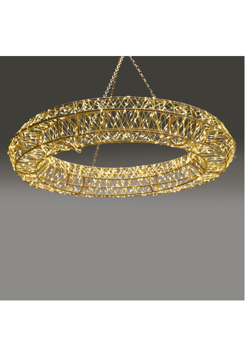 3D МЕДНА ТЕЛ МЕТАЛЕН МОТИВ ПРЪСТЕН 12480LED КРУШКА KAL HULK THERM IP44 АДАПТЕР (3VDC) ВЕРИГА 70cm-AGIS 5mKAL