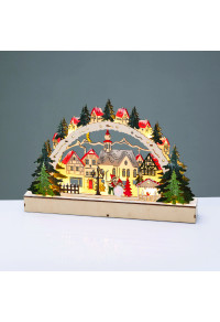 ДЪРВЕНА КОЛЕДА СЕЛО 12 LED WW STEADY IP20 ДЕКОРАТИВНА BATT 2XAAA 38x5x21.5cm